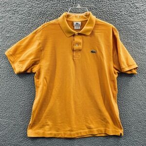 Lacoste Men Polo Shirt Size 6 XL Mustard Yellow Heritage Cotton Preppy Crocodile